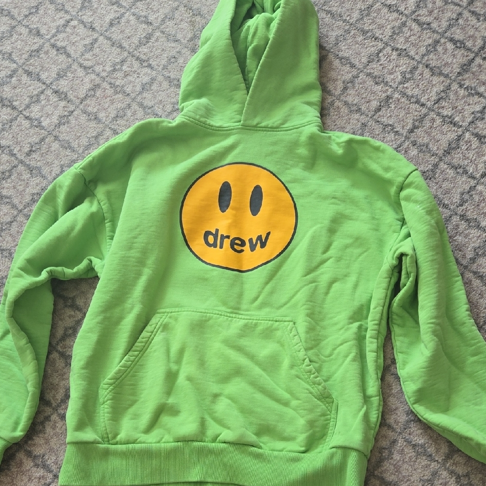 DREW womens Lime Hoodie with Yellow Emblem..excellent condition!!